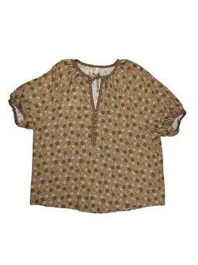 SPELL Swan Lake Short Sleeve Blouse in Sage